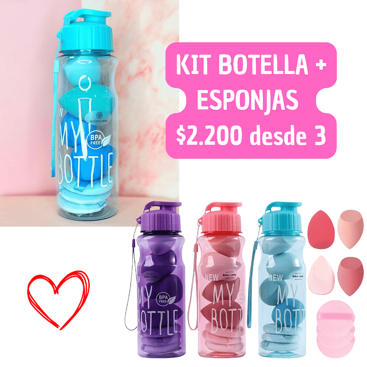 BOTELLA + ESPONJAS (3UNID) 1