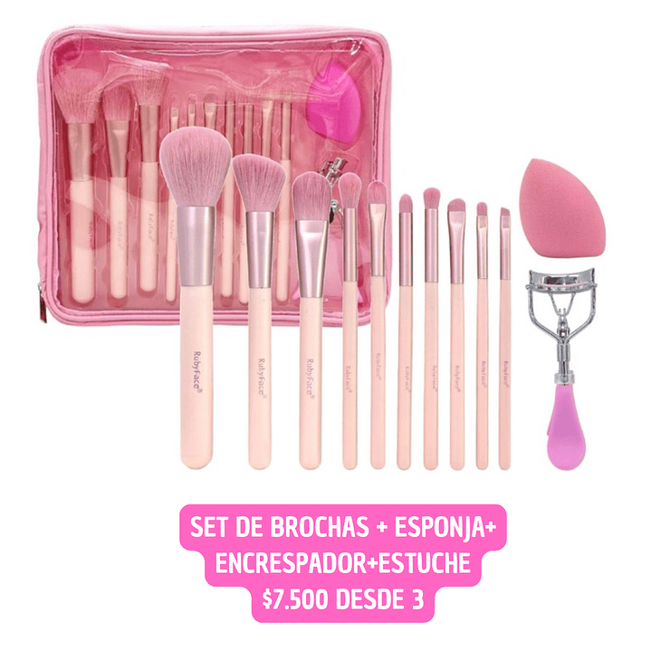 SET DE BROCHAS+ESPONJA+ENCRESPADOR+ESTUCHE (3UNID) 1
