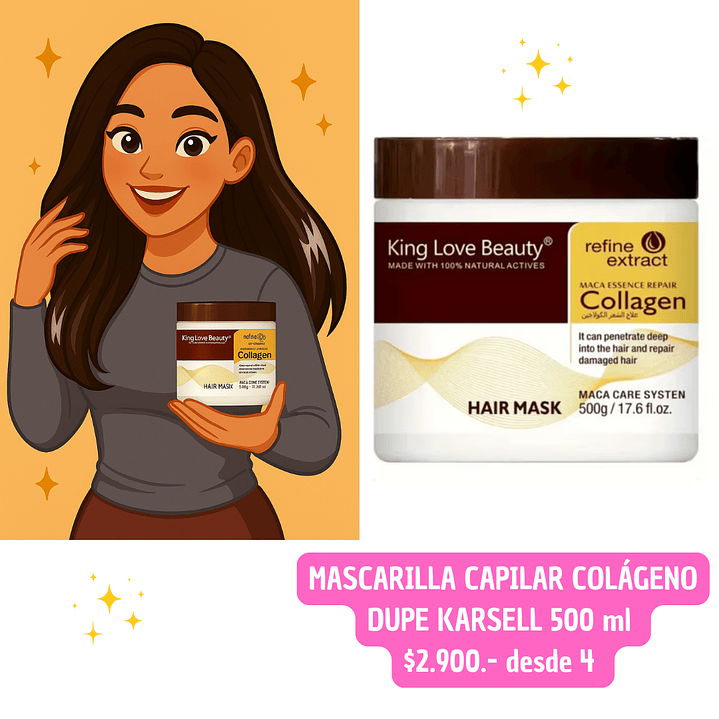 MASCARILLA CAPILAR DUPE KARSELL COLAGENO (4UNID TOTAL) 1