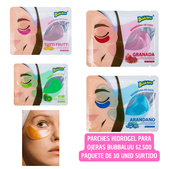 PARCHES HIDROGEL OJERAS FRUTAS BUBBALUU SURTIDO (10 UNID ) 1