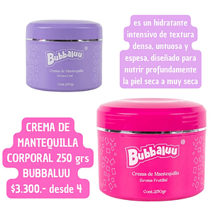 CREMA CORPORAL BUBBALUU (4UNID)