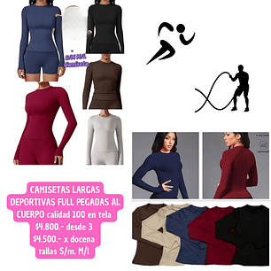POLERA DEPORTIVA MANGA LARGA (3UNID)