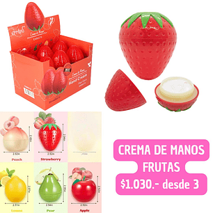 CREMA DE MANOS FRUTAS (3UNID)
