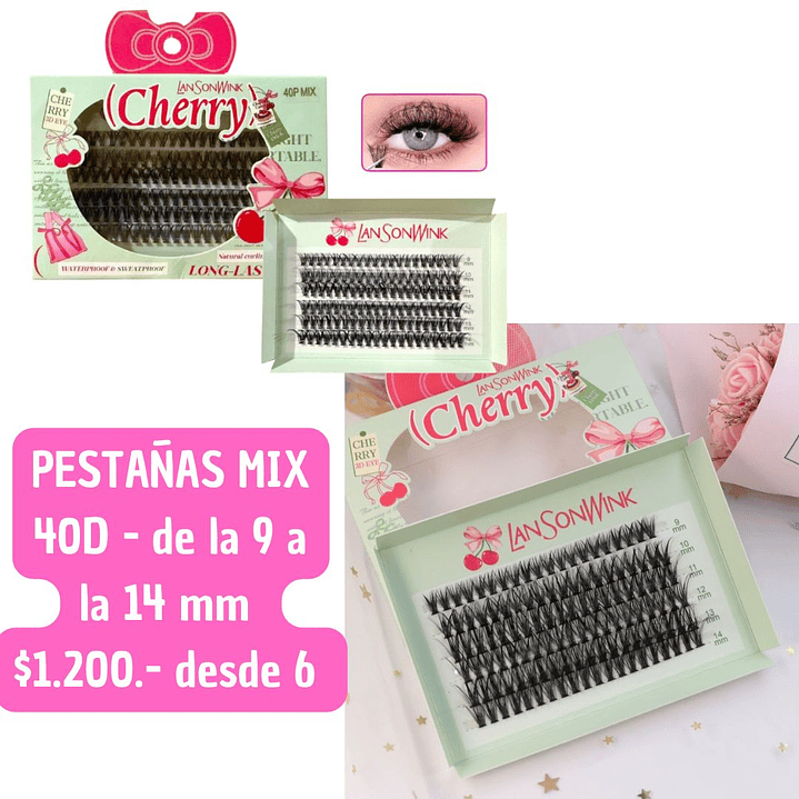 PESTAÑAS POSTIZAS MIX 40D 9-14MM (6UNID) 1