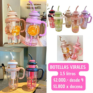 BOTELLAS 1.5 LITROS VIRALES (4UNID)