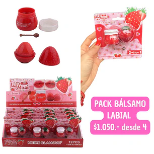 PACK BALSAMO LABIAL FRUTILLA (4UNID)