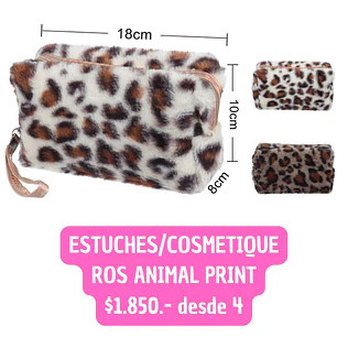 COSMETIQUEROS ANIMAL PRINT (4UNID)