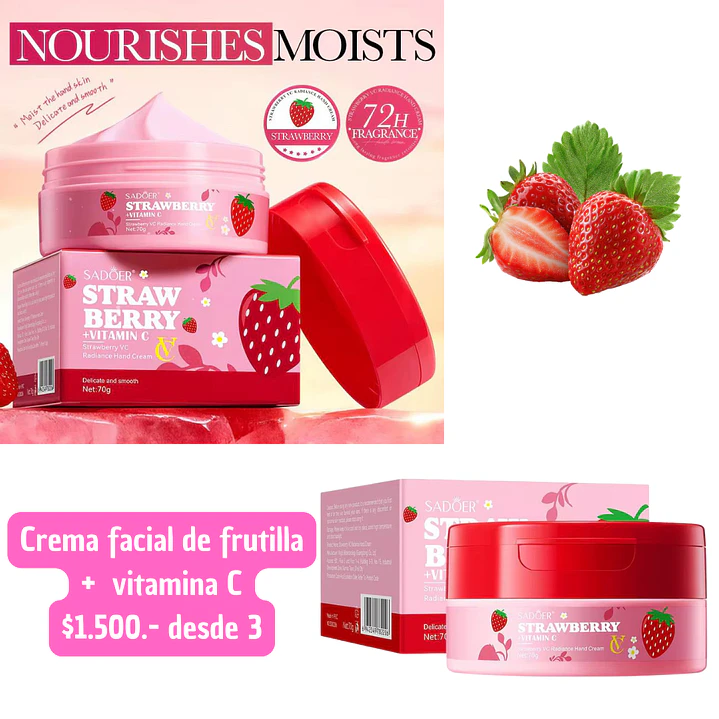 CREMA FACIAL LINEA FRUTILLA + VITAMINA C  (3UNID) 1