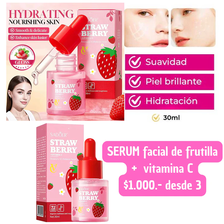 SERUM FACIAL LINEA FRUTILLA + VITAMINA C  (3UNID) 1