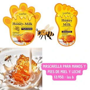  MASCARILLA MANOS Y PIES MIEL CON LECHE (6UNID)