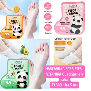  MASCARILLA PIES PANDA (5UNID)