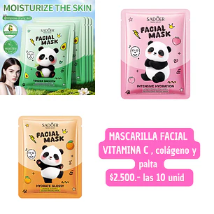 MASCARILLA FACIAL PANDA (10 UNID)