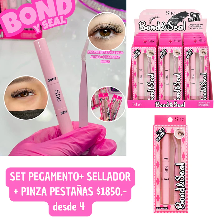 SET PEGAMENTO + SELLADOR + PINZA PARA PESTAÑAS (4UNID) 1