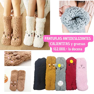 PANTUFLAS ANTIDESLIZANTES CALIENTITAS  (DOCENA)