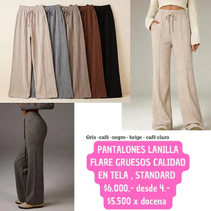 PANTALONES LANILLA FLARE GRUESOS (4UNID)