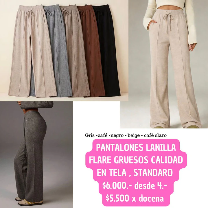 PANTALONES LANILLA FLARE GRUESOS (4UNID) 1