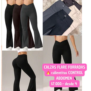 CALZAS FLARE FORRADAS CONTROL ABDOMEN (4UNID)