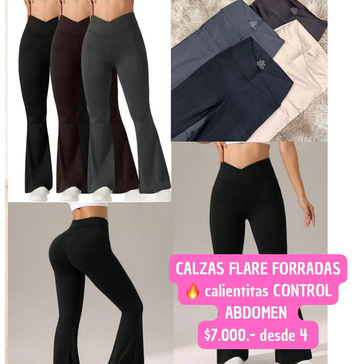 CALZAS FLARE FORRADAS CONTROL ABDOMEN (4UNID) 1