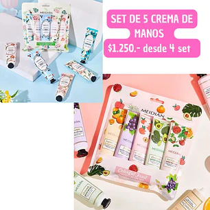 SET DE 5 CREMAS DE MANOS  (4UNID)