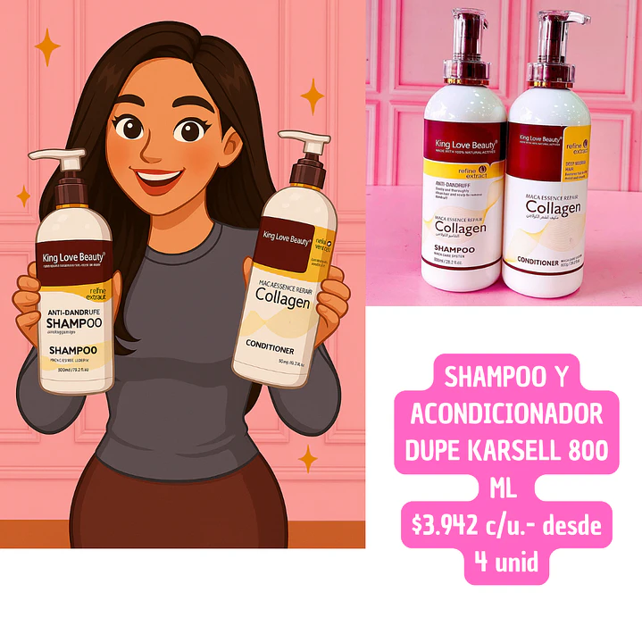PACK SHAMPOO Y ACONDICIONADOR DUPE KARSELL (4UNID) 1