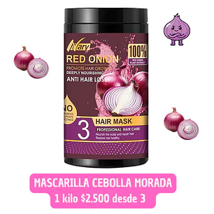 MASCARILLA CAPILAR CEBOLLA MORADA 1 KILO (3 UNID)