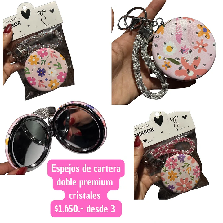 ESPEJOS DOBLE CARTERA CRISTALES (3 UNID) 1