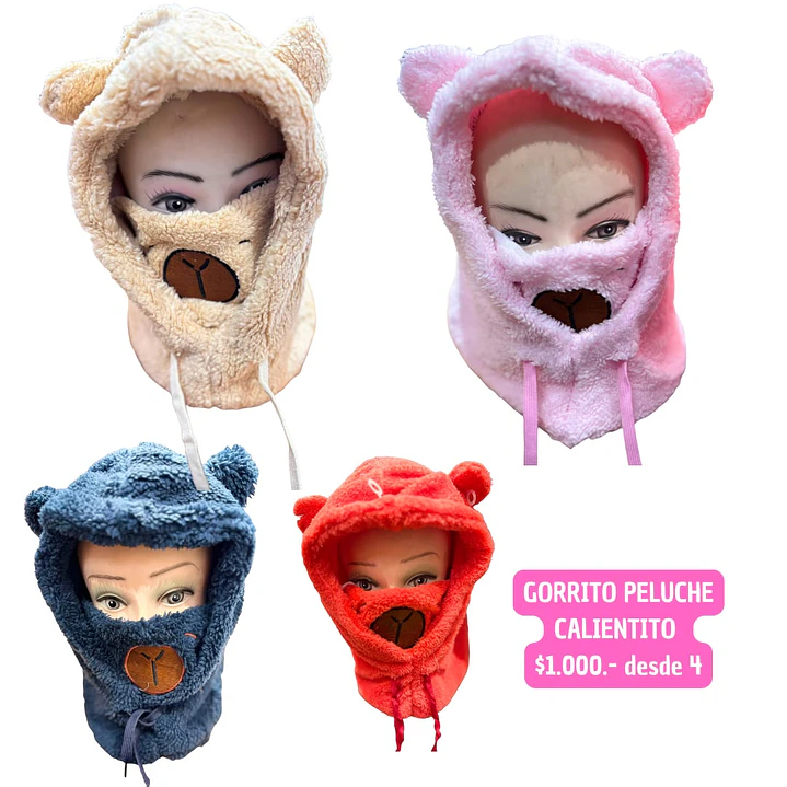 GORRITO PELUCHE CALIENTITO (4UNID) 1