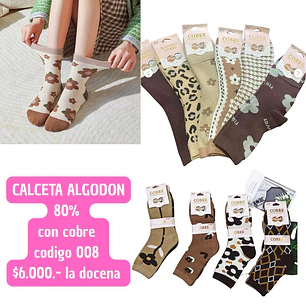 CALCETA DE ALGODON CODIGO 008 (DOCENA)