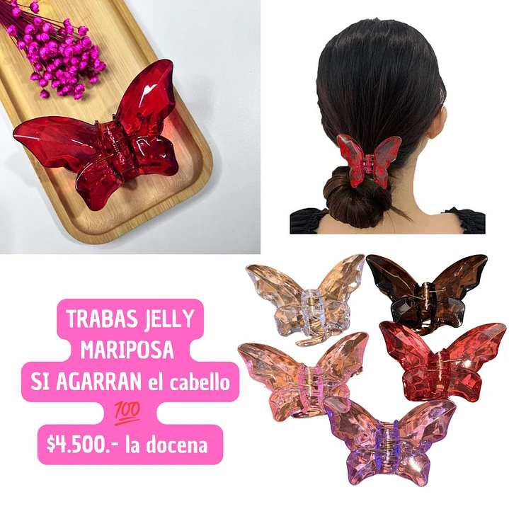 TRABAS JELLY MARIPOSA  (DOCENA) 1