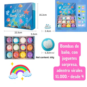 Bombas de baño con juguete sorpresa  (4unid)