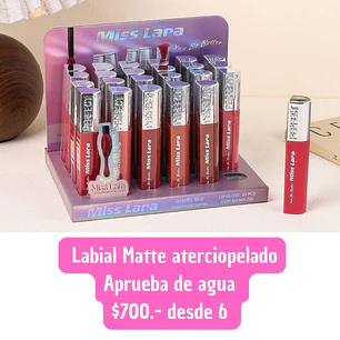 Labial matte aterciopelado (6 unid)