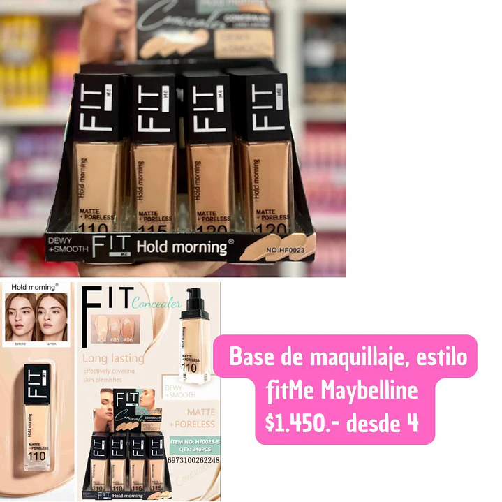 Base de maquillaje estilo fitme maybelline (4unid) 1