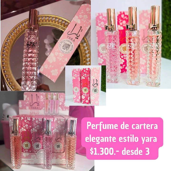 Perfume de cartera elegante estilo yara (3unid) 1