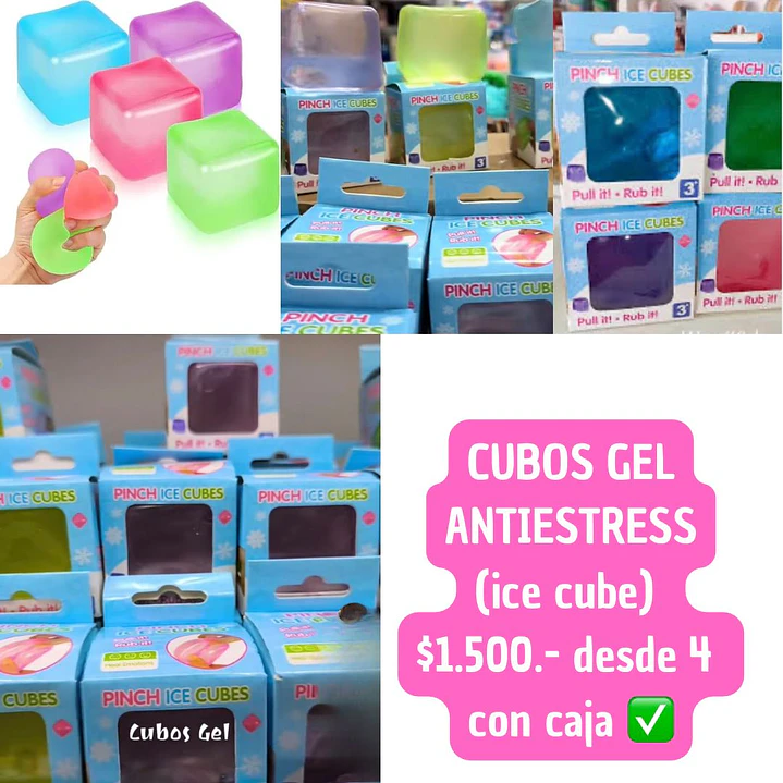 Cubo gel antiestres (ice cube) (4unid) 1