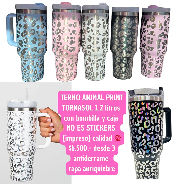 Termos animal print tornasol 1.2 litros (3unid) 1