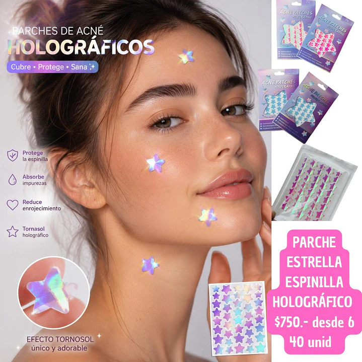 PARCHE ESPINILLA HOLOGRAFICO 40 UNID (6UNID) 1