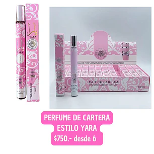 PERFUME DE CARTERA ESTILO YARA (6UNID)