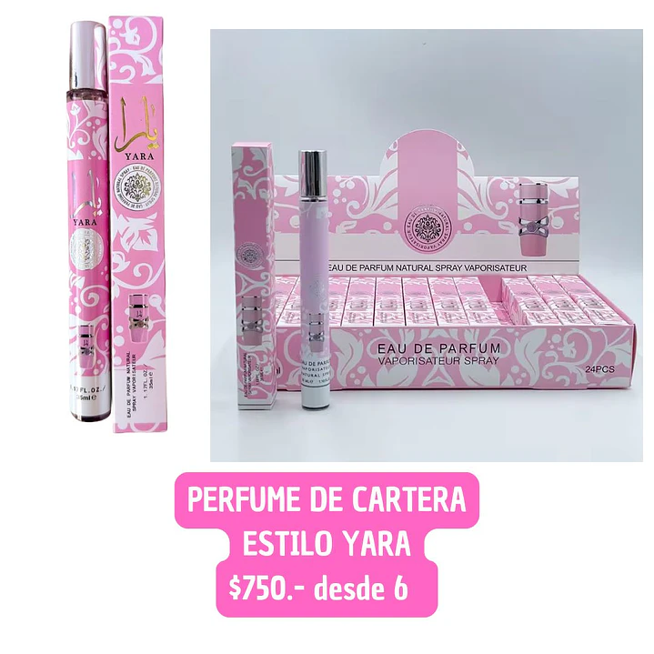 PERFUME DE CARTERA ESTILO YARA (6UNID) 1