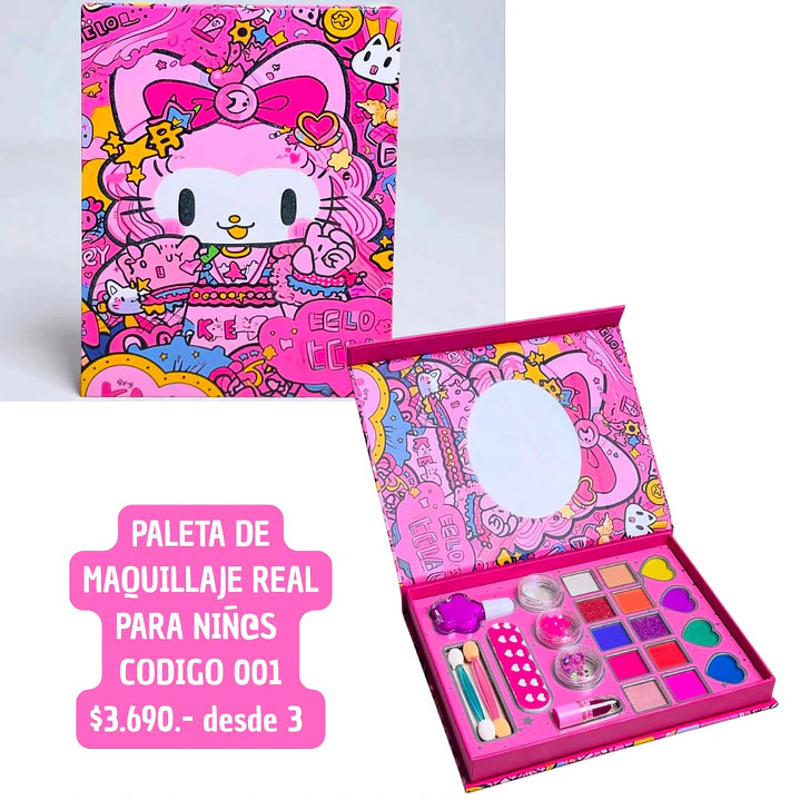 PALETA DE MAQUILLAJE PARA NIÑ@S 001  (3UNID) 1