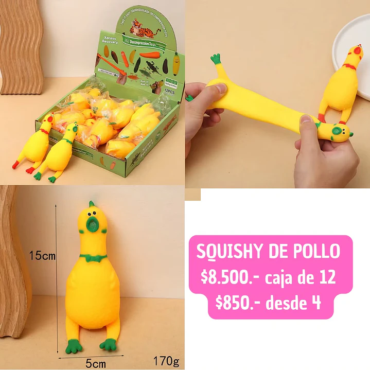 SQUISHY DE POLLO (4 UNID) 1