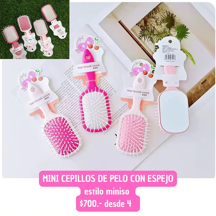 CEPILLO ESTILO MINISO CON ESPEJO (4 UNID) 1