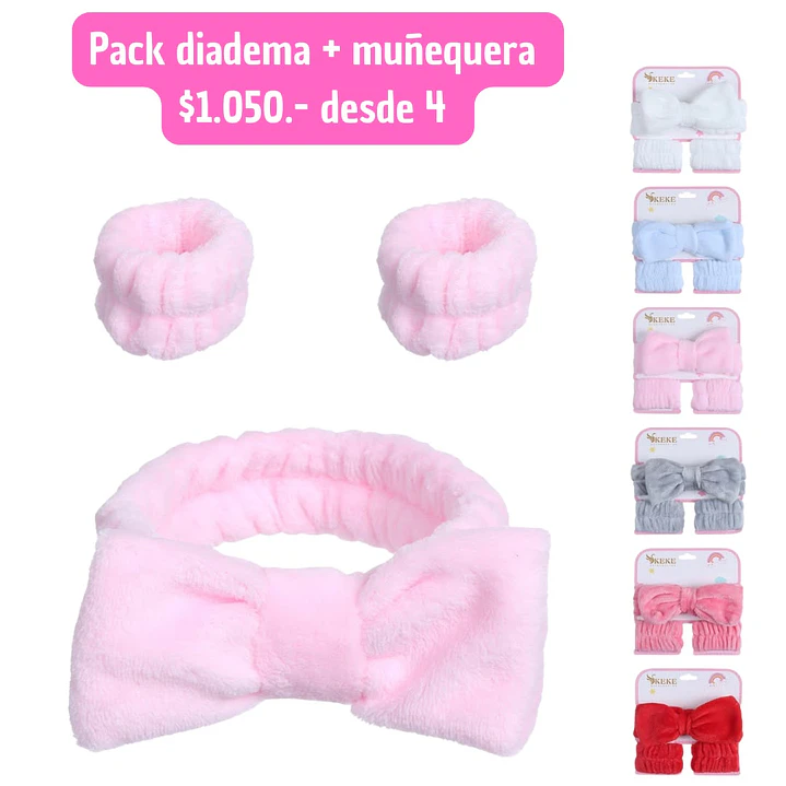 PACK DIADEMA + MUÑEQUERA (4 UNID) 1