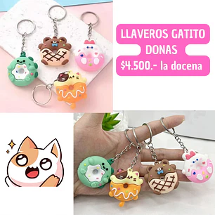 LLAVEROS GATITO DONA (DOCENA)