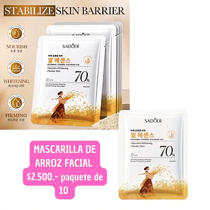 MASCARILLA FACIAL ARROZ (10 UNID)