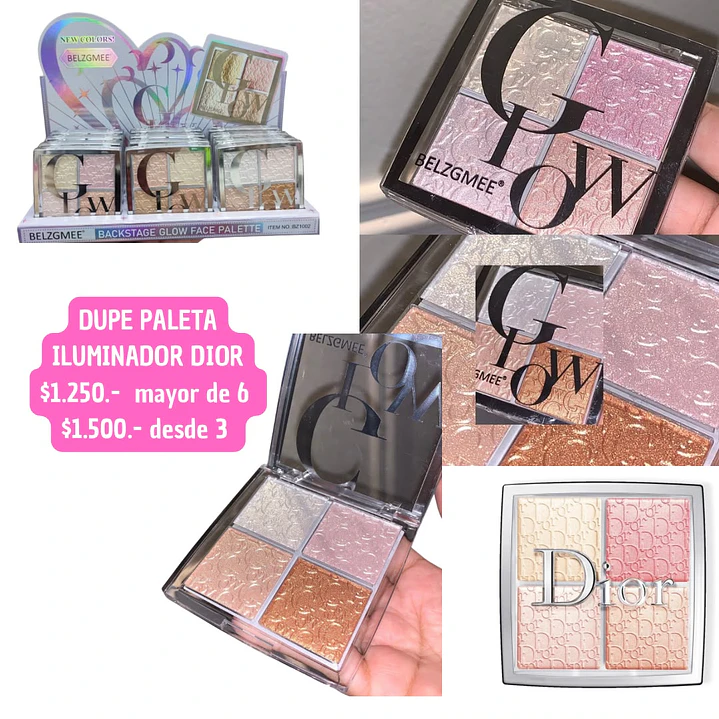 PALETA DE ILUMINADORES estilo dior (3 unid) 1