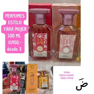 PERFUMES ESTILO YARA 100 ML (3 unid)
