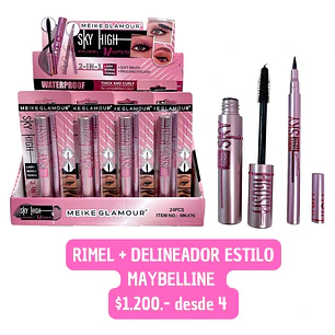 RIMEL + DELINEADOR ESTILO MAYBELLINE (4 UNID)