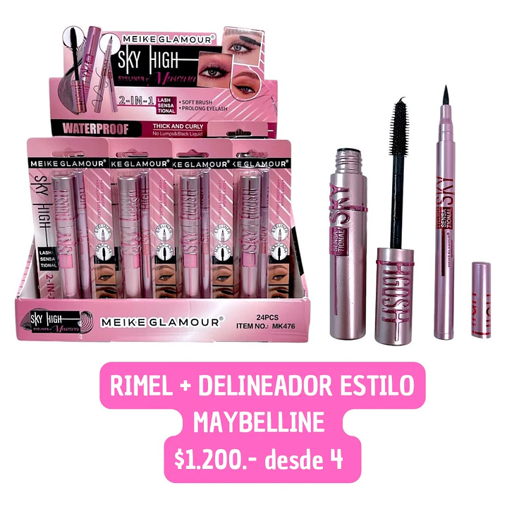 RIMEL + DELINEADOR ESTILO MAYBELLINE (4 UNID) 1