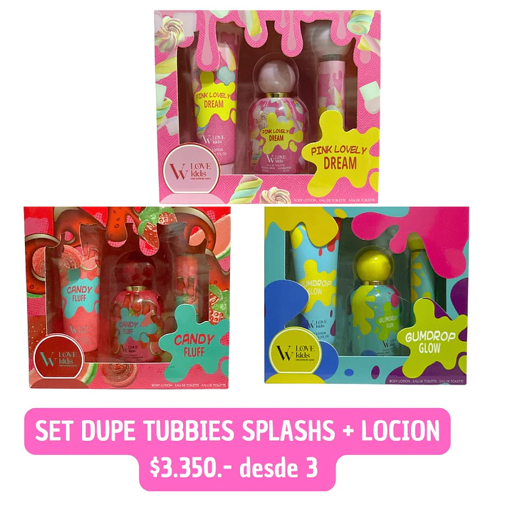 SET DUPE TUBBIES SPLASH + LOCION (3 UNID) 1