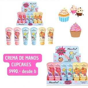 CREMA DE MANOS CUPCAKES (6UNID)
